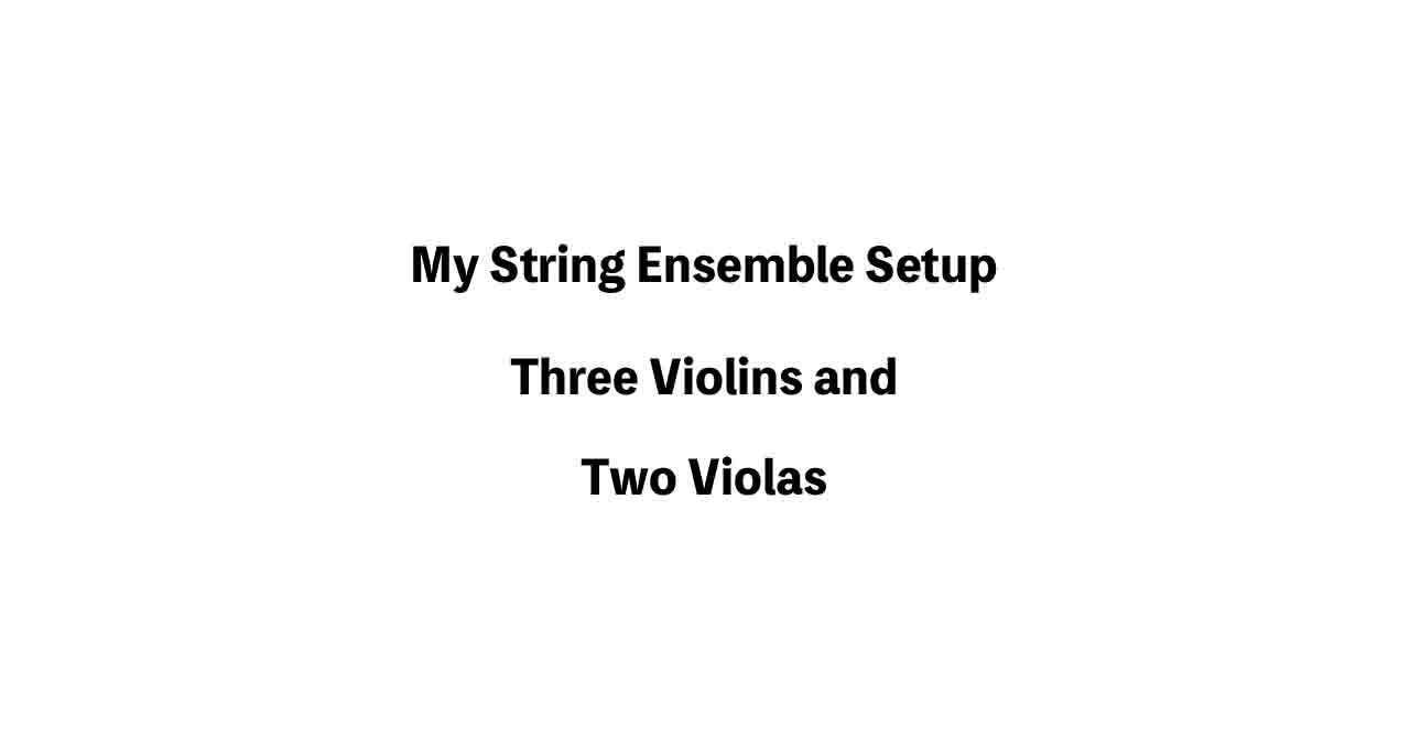 String ensemble setup with three violins and two violas